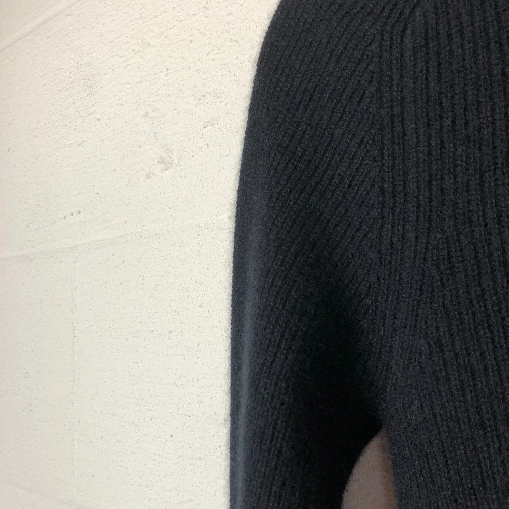 Ann Taylor Womens Cashmere Ribbed Turtleneck Sweater‎ Size XS Black Luxury